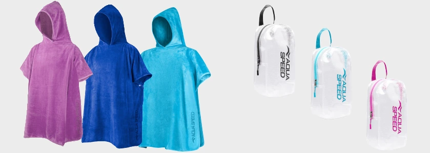 Color variants of ponchos and sachets