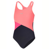 Girls' swimsuit Pola 336- salmon and graphite