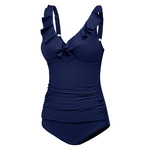 Damski kostium kąpielowy z falbanką Aqua Speed Lydia 10 - granatowy