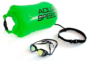 Zestaw Open Water - boja zielona i okulary pływackie Vortex od AQUA SPEED