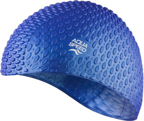 Silikonowy czepek pływacki na długie włosy Aqua Speed Bubble 10 - niebieski