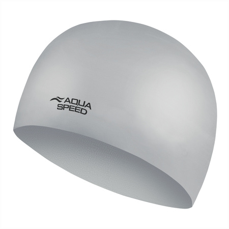 Racing swim cap made of silicone Aqua Speed 3D 26 - silver