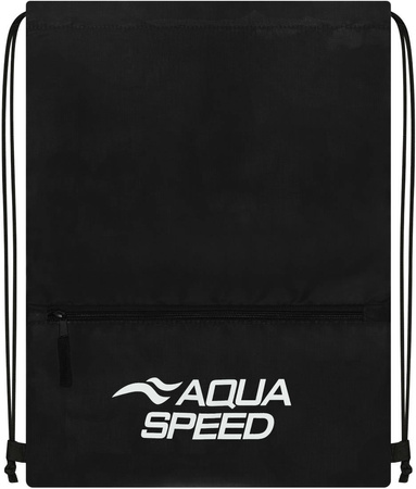 Swimming pool bag with zippered pocket Aqua Speed Gear Sack Zip 07 - black 