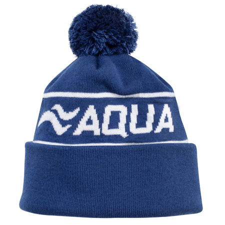 Aqua Speed 10 Winter Hat with Pom-Pom – navy blue – white logo