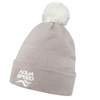 Aqua Speed 05  Winter Hat with Pom-Pom – beige – white logo