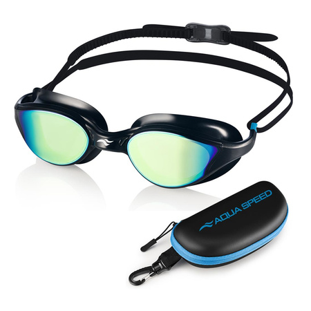 Lustrzane okulary pływackie Aqua Speed Vortex Mirror  + Etui 07 - czarne