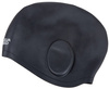 Big silicone swim cap and long hair Aqua Speed Ear Cap Volume 07 - black 