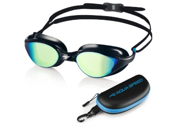 Swimming goggles Aqua Speed Vortex Mirror + Case 07 - black 
