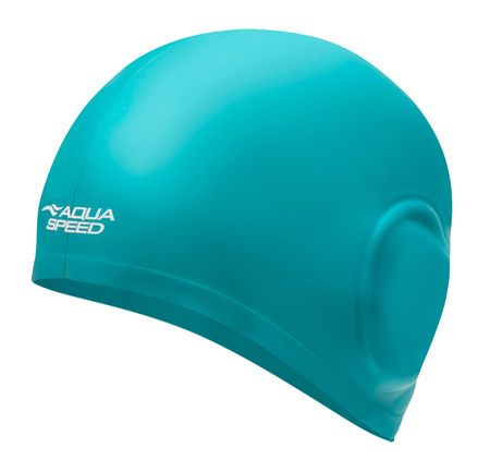 Big silicone swim cap and long hair Aqua Speed Ear Cap Volume 11 - green 