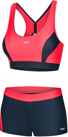 Kostium kąpielowy dwuczęściowy pływacki Aqua Speed Fiona  36 - koralowy