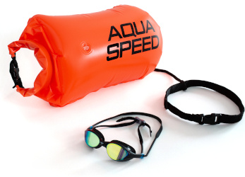 Zestaw Open Water - Boja pomarańczowa i Okulary pływackie Vortex od AQUA SPEED