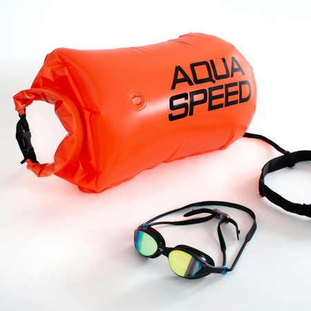 Zestaw Open Water - Boja pomarańczowa i Okulary pływackie Vortex od AQUA SPEED