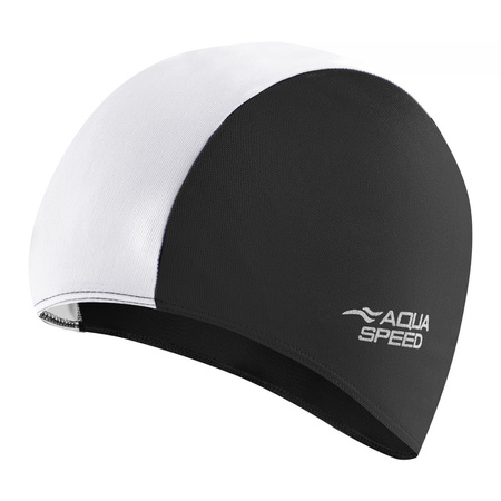 Czepek pływacki POLYESTER CAP 57 - czarno -biały