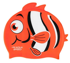 Czepek pływacki dla dzieci z trójwymiarowym elementem Aqua Speed Zoo Nemo 75 - pomarańczowy