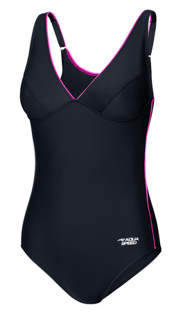 One-piece swimsuit Aqua Speed GRACE 01 – black and pink