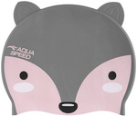 Czepek pływacki dla dzieci z trójwymiarowym elementem Aqua Speed Zoo Fox 26 - szary