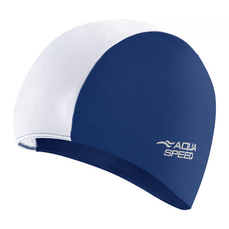 Czepek pływacki POLYESTER CAP 15 - granatowo-biały