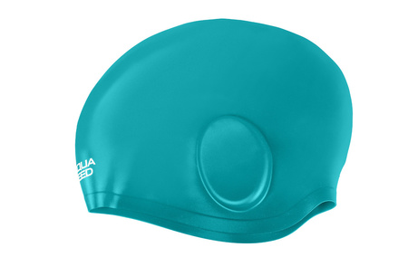 Big silicone swim cap and long hair Aqua Speed Ear Cap Volume 11 - green 