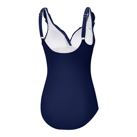 Damski kostium kąpielowy z falbanką Aqua Speed Lydia 10 - granatowy