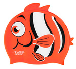 Czepek pływacki dla dzieci z trójwymiarowym elementem Aqua Speed Zoo Nemo 75 - pomarańczowy