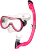 Snorkeling set for kids Enzo + Samos 03 + mesh bag - pink 