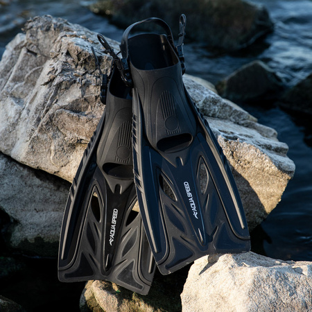 Adjustable snorkeling fins Aqua Speed Eon 07 - black 