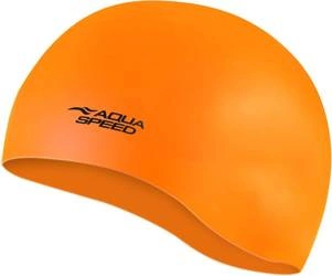 High-stretch silicone swim cap Aqua Speed Mono75 - orange 