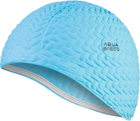 Latex swim cap for long hair Aqua Speed Bombastic Tic-Tac 02 - blue