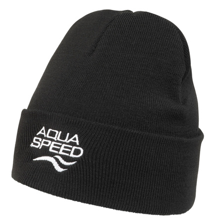 Aqua Speed Winter Hat 07 – black – white logo