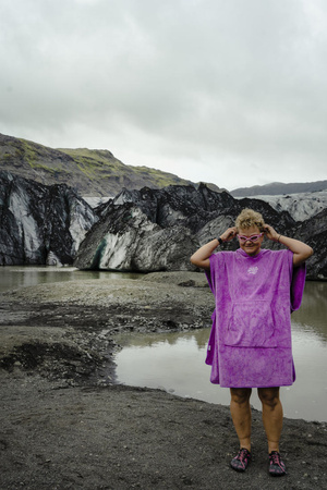 Microfiber poncho for adults Aqua Speed 09 - purple