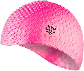 Silicone swim cap for long hair Aqua Speed Bubble 03 - pink 
