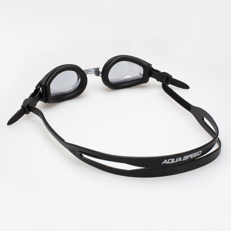 Okulary pływackie korekcyjne Aqua Speed Focus 19 - czarne  - dymione szkła 