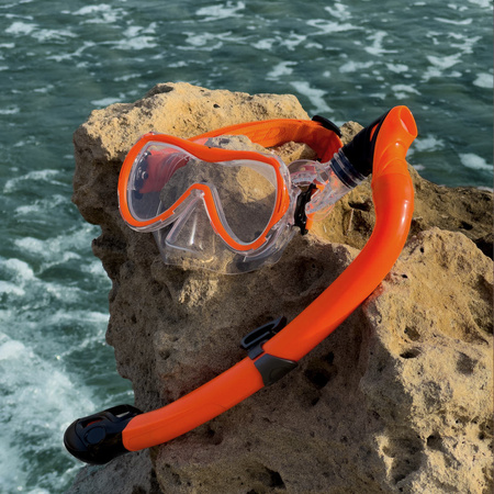 Zestaw do snorkelingu dla dzieci Aqua Speed Alize FS + Samos + worek 75 - pomarańczowy