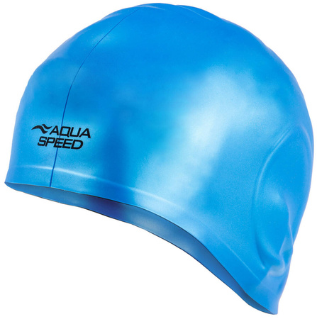 Big silicone swim cap and long hair Aqua Speed Ear Cap Volume 02 - blue