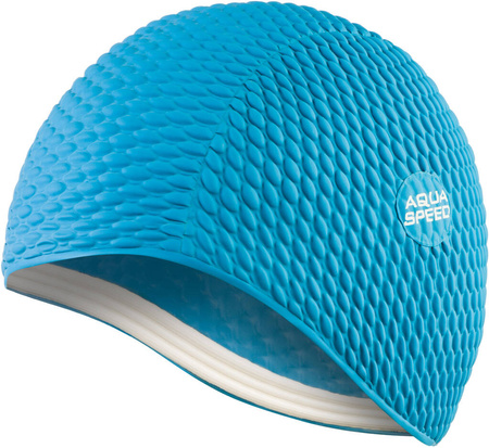 Latex swim cap for long hair Aqua Speed Bombastic Tic Tac 01 - blue 
