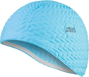 Latex swim cap for long hair Aqua Speed Bombastic Tic-Tac 02 - blue