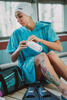 Microfiber poncho for adults Aqua Speed 02 - turqouise