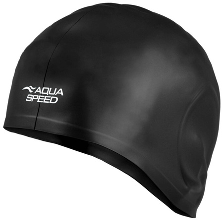 Big silicone swim cap and long hair Aqua Speed Ear Cap Volume 07 - black 