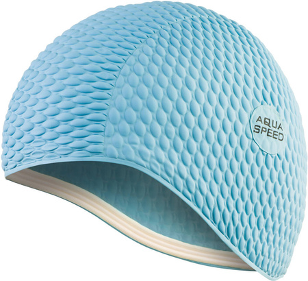 Latex swim cap for long hair Aqua Speed Bombastic 02 - blue 