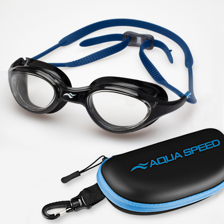 Okulary pływackie Aqua Speed Vortex  Vision + Etui 17 - czarno- niebieskie