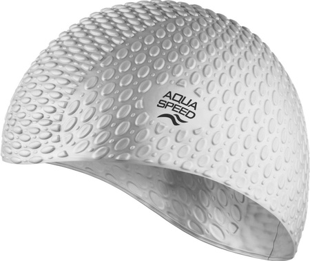 Silikonowy czepek pływacki na długie włosy Aqua Speed Bubble  26 - srebrny
