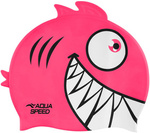 Children's swimming cap with 3D element Aqua Speed Zoo Pirana 03 - pink 