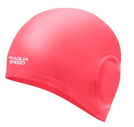 Duży czepek pływacki na uszy i długie włosy Aqua Speed Ear Cap Volume 27 - różowy 