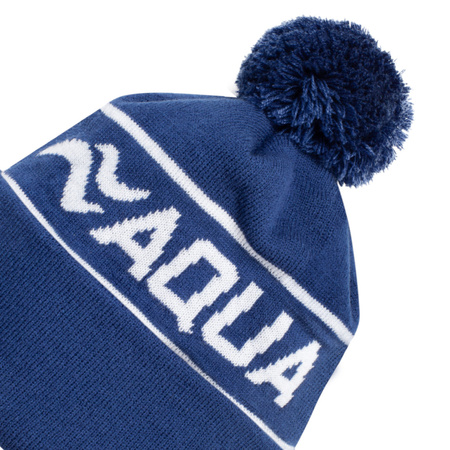Aqua Speed 10 Winter Hat with Pom-Pom – navy blue – white logo