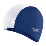 Czepek pływacki POLYESTER CAP 15 - granatowo-biały