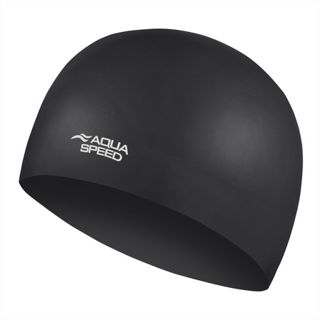 Startowy czepek pływacki z silikonu Aqua Speed 3D Cap 07 - czarny